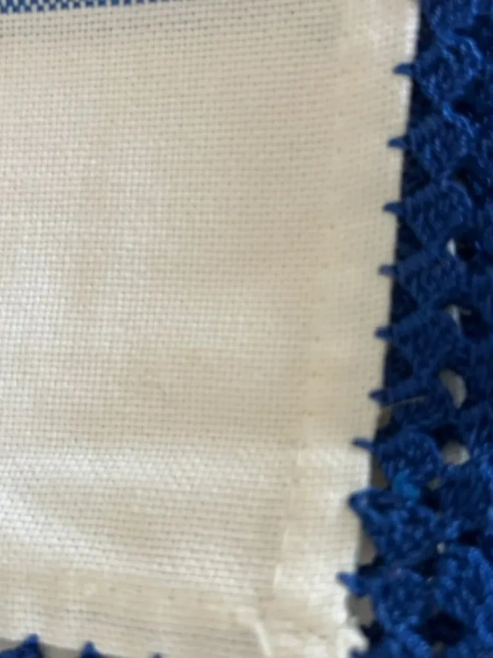 VTG Lot of 2 Kitchen Decorative Towels White/Blue/Yellow w/Embroidery Border